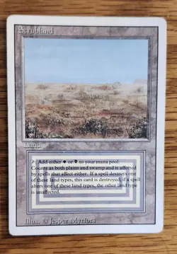 MTG Scrubland Revised Edition Dual Land Moderate Play - Image 3