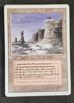 MTG Magic the Gathering Plateau Revised 3rd Edition Dual Land NM Condition - Image 1