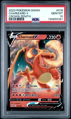Pokemon Charizard V Crown Zenith Ultra Rare #018 PSA 10 Gem Mint - Image 1