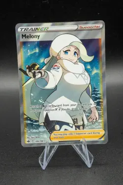 Pokemon Melony (Full Art) Ultra Rare SWSH06 Chilling Reign 195/198 LP Light Play - Image 1