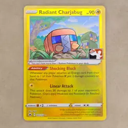Radiant Charjabug 051/159 PLAY POKEMON PRIZE PACK STAMP Crown Zenith NEAR MINT - Image 1