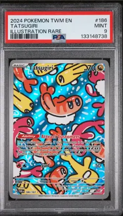Pokemon TCG 2024 Pokemon Twm En-Twilight Masquerade Tatsugiri #186 PSA 9 - Image 1