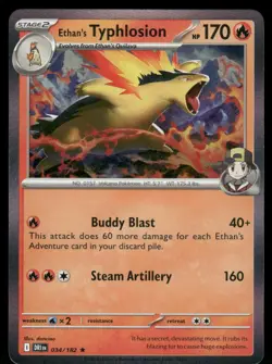 Ethan's Typhlosion 034/182 Rare Holo NM Pokemon SV10: Destined Rivals - Image 1