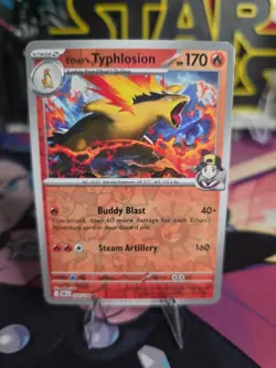 Ethan's Typhlosion Destined Rivals Reverse Holo Pokemon TCG 034/182 SV10 Rare - Image 1