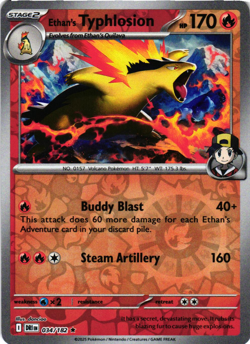 Pokemon TCG Ethan's Typhlosion 034/182 Sv10:Destined Rivals Reverse Holo Rare NM - Image 1