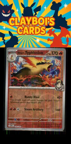 Ethan's Typhlosion Destined Rivals Pokemon 034/182 Reverse Holo Rare NM+ - Image 1