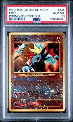 2000 POKEMON JPN NEO 2 PROMO REVERSE FOIL #244 ENTEI PSA 10 - Image 1