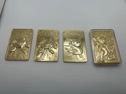 Gold Plated Bars Pokemon Lot - Pikachu, Mewtwo, Poliwhirl x2 - Burger King - Image 1