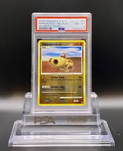 2008 Pokemon Diamond & Pearl Hippopotas Rev. Foil Majestic Dawn #66 PSA 8 NM-MT - Image 1