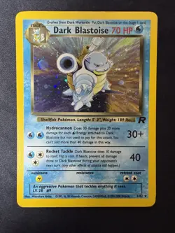 Pokemon TCG: Team Rocket Unlimited Dark Blastoise 3/82 Holo Rare - Swirl LP+/NM- - Image 5