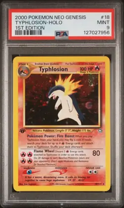 2000 POKEMON NEO GENESIS 1ST EDITION 18 TYPHLOSION-HOLO PSA 9 - Image 1