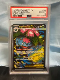 2025 POKEMON MEG EN-MEGA EVOLUTION ULTRA RARE #155 MEGA VENUSAUR EX PSA 10 - Image 1