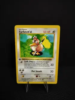Near Mint (NM) Farfetch’d 27/102 1st Edition Base Set 1999 Pokemon Card - Image 1