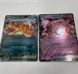 Lot Of 2 Jumbo Ex Pokemon Cards (Team Rocket's Mewtwo and Charizard) - Image 2