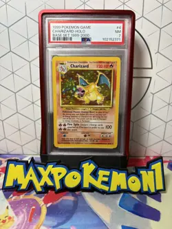 PSA 7 Graded Base Set 4/102 Charizard Holo 4th Print 1999-2000 WOTC Pokemon Card - Image 1