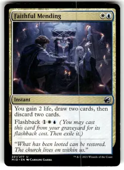 x1 Faithful Mending U MTG Innistrad: Midnight Hunt M/NM, English - Image 1