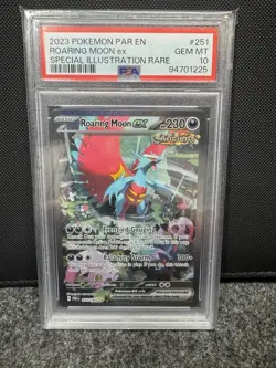 Pokemon PAR EN Roaring Moon ex Special Illustration Rare SIR 251/182 PSA 10 GEM - Image 1
