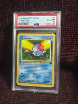 Pokemon Fossil 1st Edition Tentacool PSA 10 - Image 1