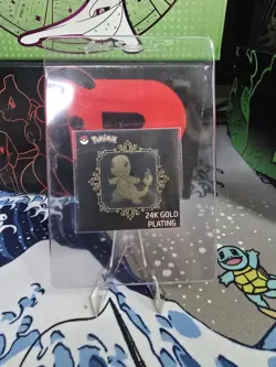 Pokemon Charmander 24kt Gold Plated Sticker Striking Popping Candy NM - Image 2