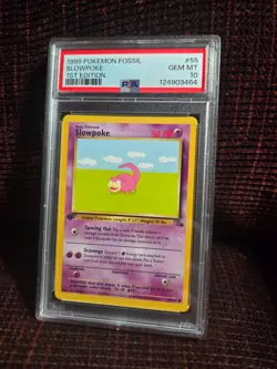 Pokemon Fossil 1st Edition Slowpoke PSA 10 - Image 1