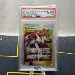PSA 10 Red & Blue 234/236 Full Art 2019 Pokemon Sun & Moon Cosmic Eclipse - Image 1