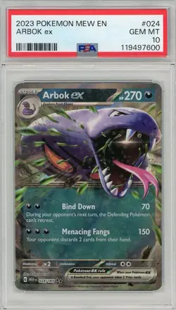 2023 Pokemon Scarlet & Violet 151 Arbok ex #024 PSA 10 Gem Mint - Image 1