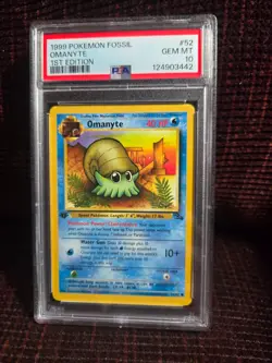 Pokemon Fossil 1st Edition Omanyte PSA 10 - Image 1