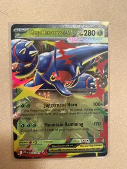 MEGA HERACROSS EX 004/094 PHANTASMAL FLAMES POKEMON (DOUBLE RARE, NM) - Image 1