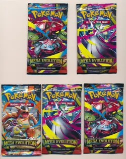 POKEMON TCG MEGA EVOLUTION FACTORY SEALED BOOSTER 5 PACK LOT NEW B - Image 1