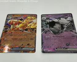 Lot Of 2 Jumbo Ex Pokemon Cards (Blaziken And Houndstone) - Image 1