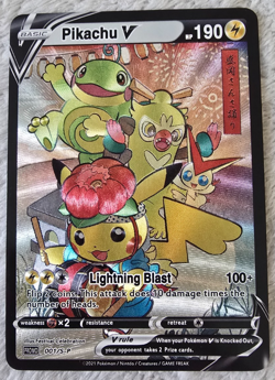 ART CARD ~ Pokemon TCG Pikachu V Victini Grookey Illustration Immersive TEXTURED - Image 1