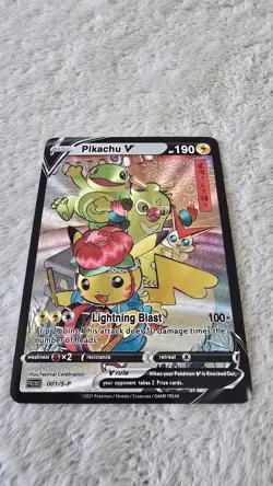 ART CARD ~ Pokemon TCG Pikachu V Victini Grookey Illustration Immersive TEXTURED - Image 3
