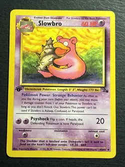 Slowbro 1st Edition 43/62 Pokemon TCG Fossil Uncommon Card Near Mint NM - Image 1