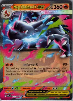 Mega Charizard X ex 013/094 ME02: Phantasmal Flames - Pokemon Card - NM - Image 1