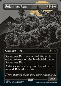 1x Relentless Rats (0010) ~~ Borderless - Foil NM-Mint, English Secret Lair MTG - Image 1
