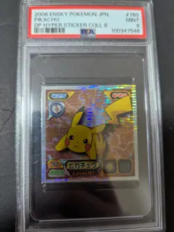 2008 ENSKY POKEMON JAPANESE #760 PIKACHU DP HYPER STICKER COLL 8 PSA9 - Image 1