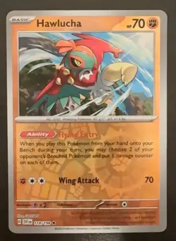 Hawlucha 118/198 Scarlet & Violet Base Set NM Reverse Holo Rare Pokemon TCG Card - Image 1