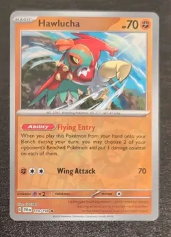 Hawlucha 118/198 Scarlet & Violet Base Set NM Reverse Holo Rare Pokemon TCG Card - Image 3