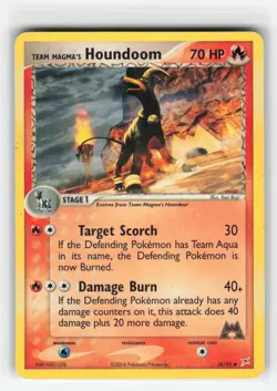 TEAM MAGMA'S HOUNDOOM 34/95 POKEMON TCG DAMAGED READ - Image 1
