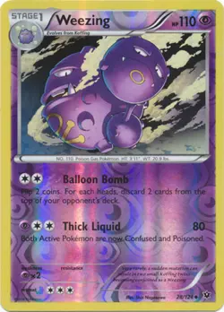 Pokemon - Weezing - 28/124 - Uncommon - Reverse Holo - XY - Fates Collide - NM - Image 1