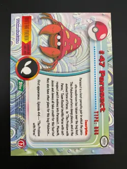 Parasect 47 Topps Pokemon Series 1 - TV Animation - Image 3