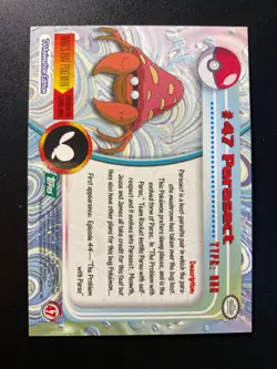 Parasect 47 Topps Pokemon Series 1 - TV Animation - Image 5