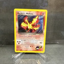 Pokemon TCG Rockets Moltres Holo Rare Card 12/132 Gym Heroes - Image 1