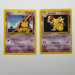 Pokemon TCG Abra Kadabra 2-Card Evolution Lot WOTC Vintage 1999 - Image 1