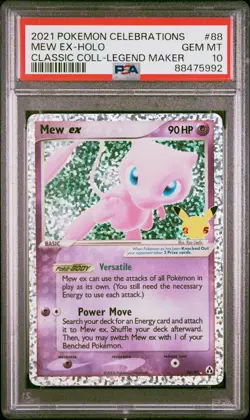 PSA 10 Mew ex Celebrations Classic Collection Pokemon Card 88 English - Image 1