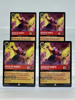 Disney Lorcana Queen of Hearts - Sensing Weakness 120/204 Floodborn 4 Cards Set - Image 1