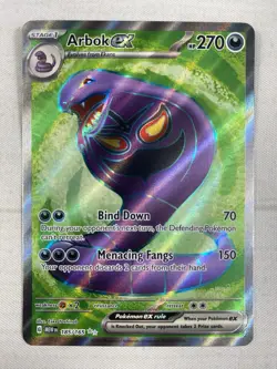 Arbok ex 185/165 Sv: Scarlet & Violet 151 Pokemon Card TCG Full Art Holo NM - Image 1