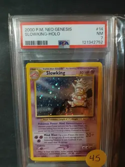 Pokemon TCG Slowking Holo Rare Card 14/111 Neo Genesis Vintage PSA 7 NM 2000 - Image 1
