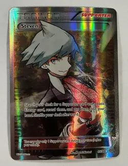 Pokemon TCG Steven Ancient Origins Holo Full Art Ultra Rare Card 95/98 LP - Image 1