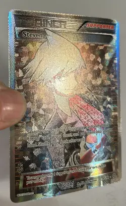 Pokemon TCG Steven Ancient Origins Holo Full Art Ultra Rare Card 95/98 LP - Image 2